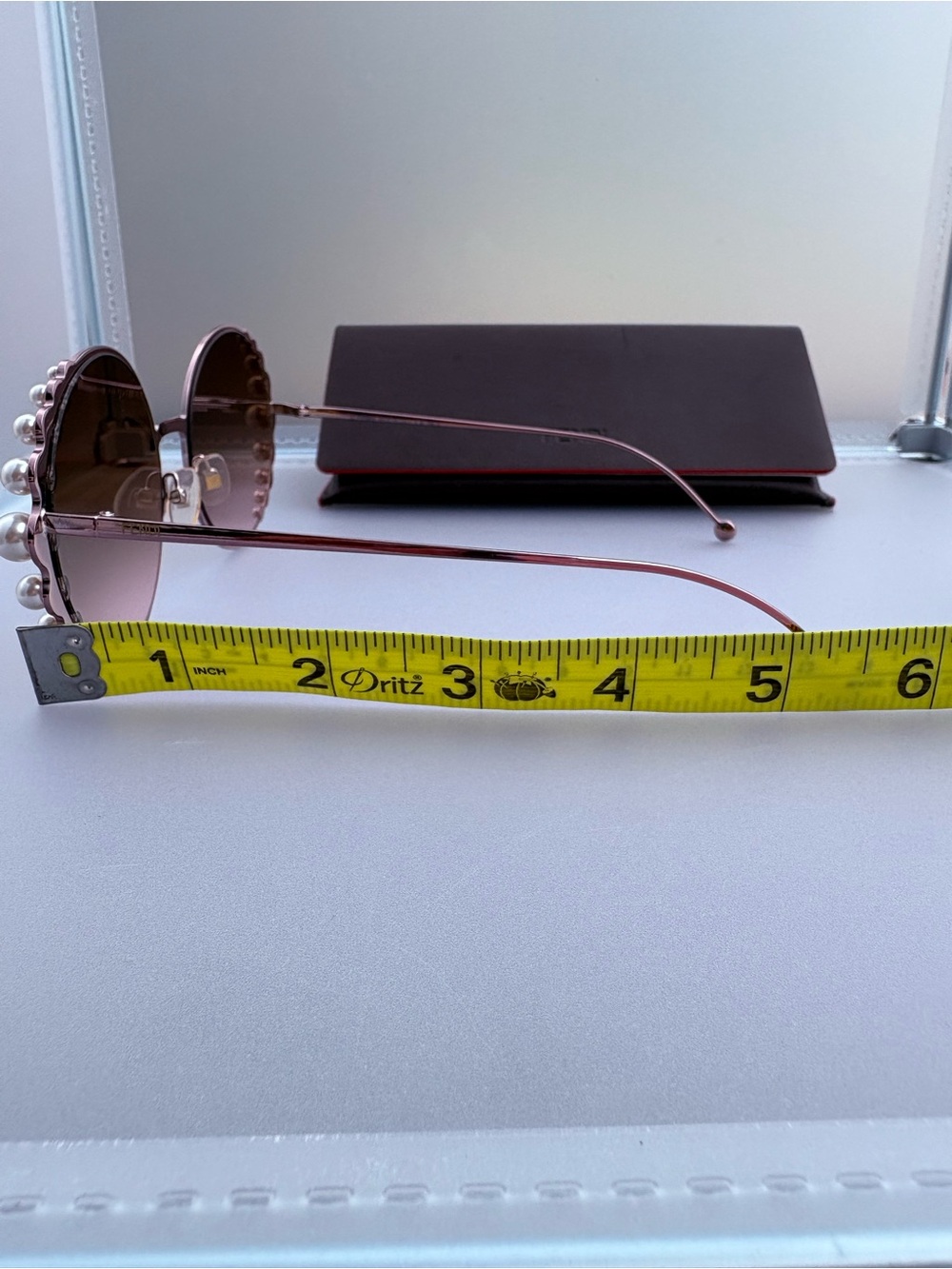 Fendi Pearl Rim Round Sunglasses FF0295/S 35J53 Rose Gold Pink Gradient - Picture 15 of 17